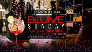 Domenica 18 Novembre 2018 Blume – Aperitif&Music