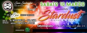 San Salvador – Sabato 10 Marzo: House/Commerciale