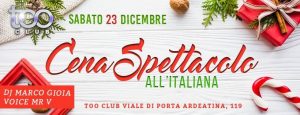 Too Club Roma Sabato 23 Dicembre 2017 – Caprichosa