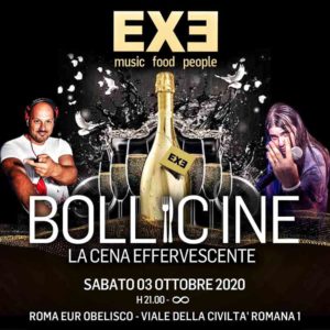 Exe Roma | Sabato 3 Ottobre 2020 – Cena spettacolo